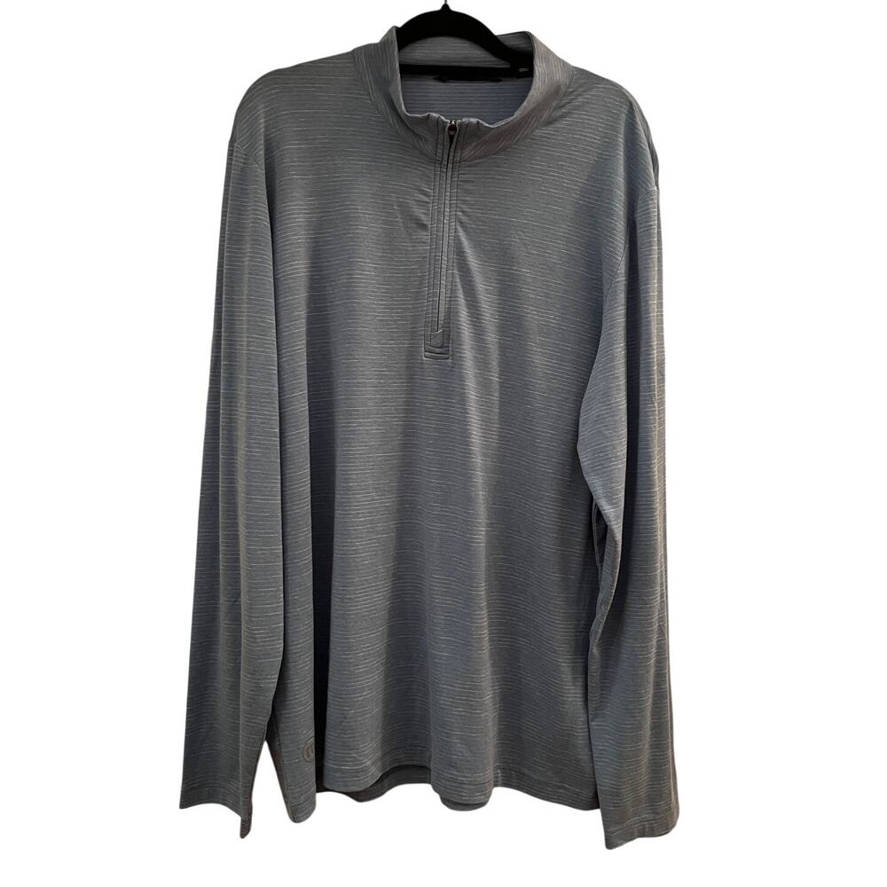 Travis Mathew Mens XL Blue Striped 1/4 Zip Lightweight Golf Stretch Casual Shirt - Picture 2 of 12